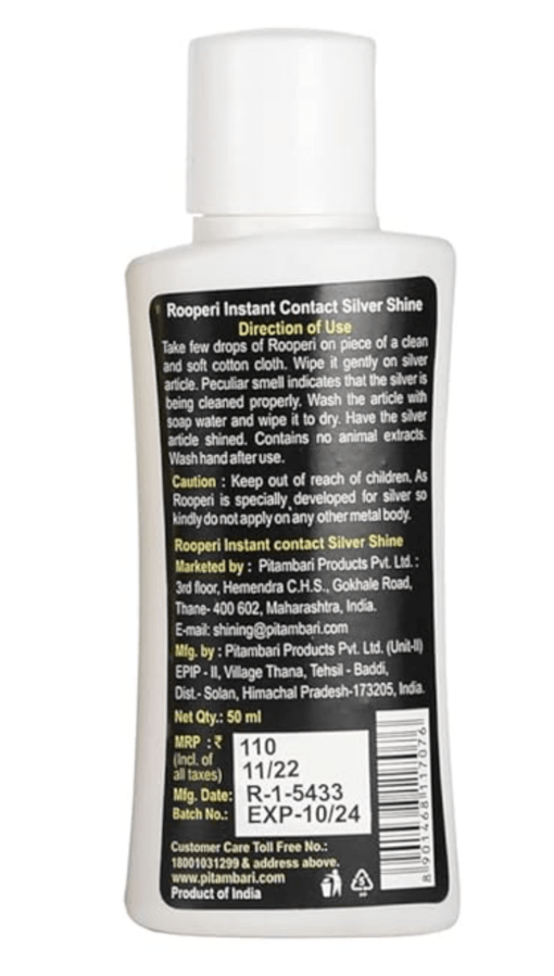 Pitambari Rooperi Silver Shine, Instant Cleaner 50ml - Image 3